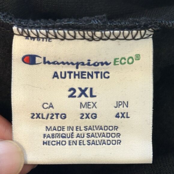 Plus Size 2XL Men's Champion H-Town Hoodie Black Very Good Condition - Picture 5 of 6